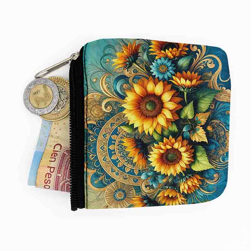 Monederos souvenirs para fiesta girasol Mod.Aura Floral - Imagen 2