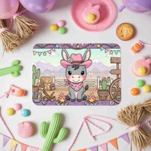 Manteles de mesa fiesta infantil vaquera Mod.Burrita Pinky
