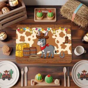 Mantel individual fiesta vaquera rosa Mod.Burro Ranchero