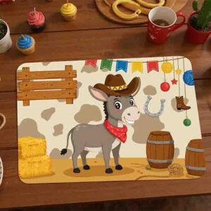 Mantel individual fiesta temática vaquera Mod.Burro del Rancho