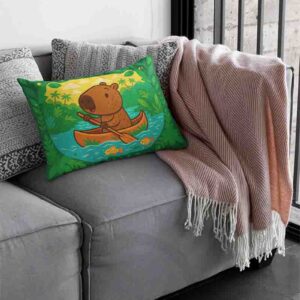 Funda de almohada de capibara para niño Mod.Canoa del Capibara Feliz