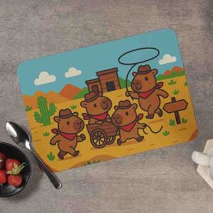 Manteles de mesa individuales capibara decoración Mod.Capi Vaqueros