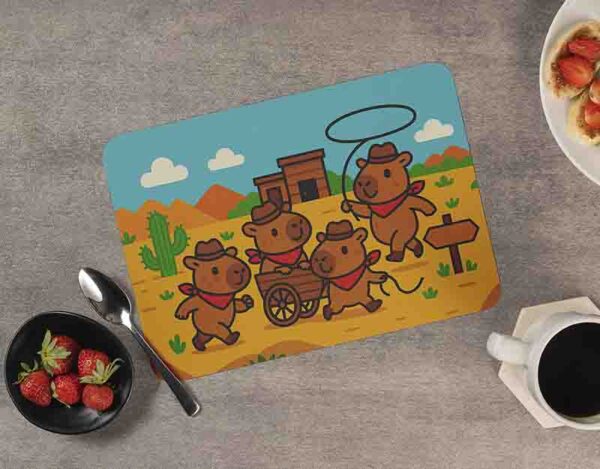 Manteles de mesa individuales capibara decoración Mod.Capi Vaqueros