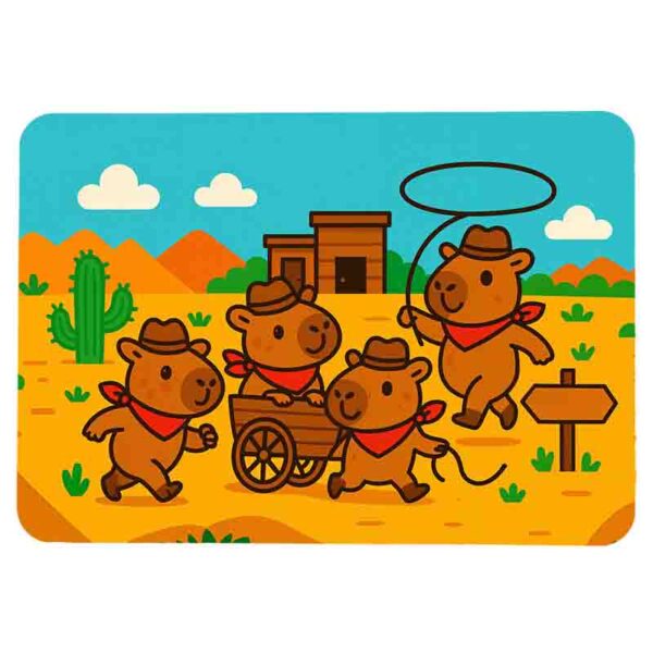 Manteles de mesa individuales capibara decoración Mod.Capi Vaqueros - Image 3