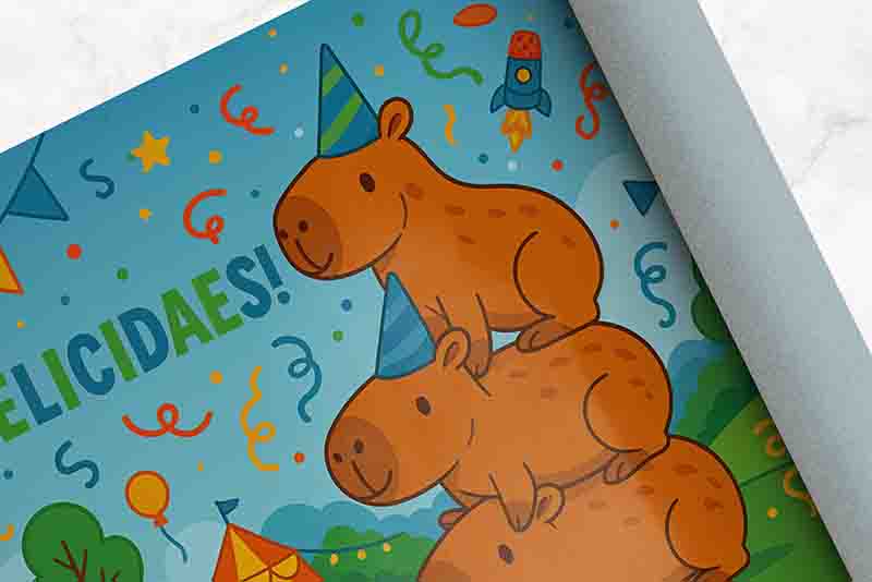 Backdrop fotos capibara cumpleaños Mod.CapiCirco - Imagen 4