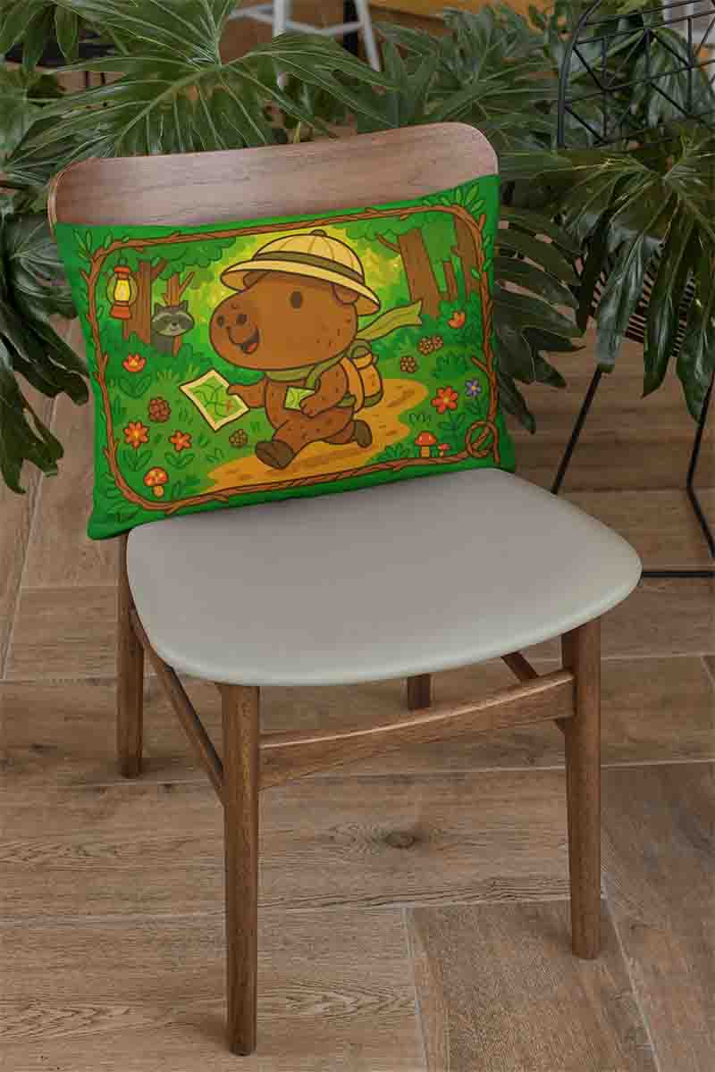 Almohada de capibara funda infantil Mod.Capibara Aventurero - Imagen 3