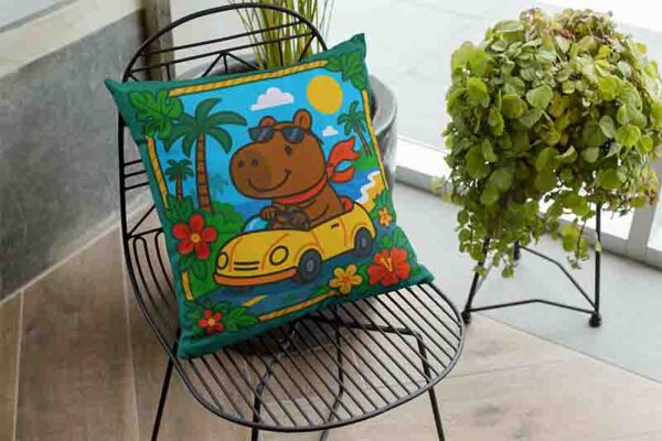 Cojines para cama de capibara infantil Mod.Capibara al Volante - Image 3