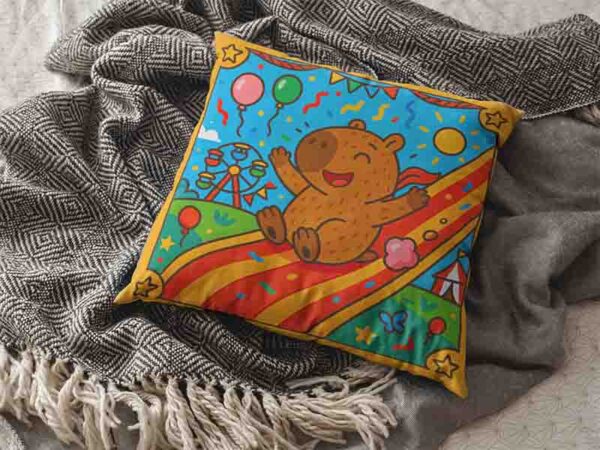 Fundas para cojín infantil decoración de capibara Mod.Capidiversión
