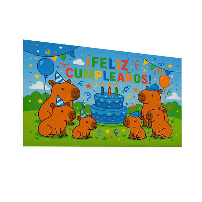 Capibara cumpleañero Backdrop decoración Mod.Capifiesta - Imagen 4