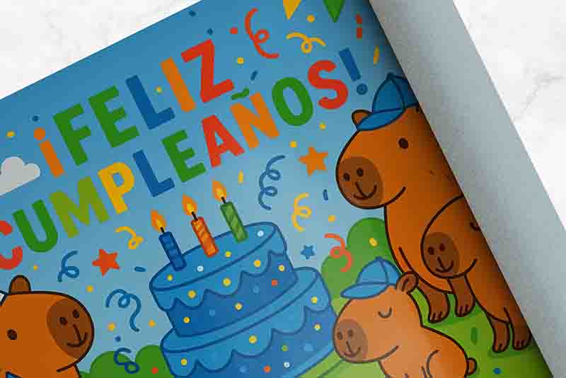 Backdrop fotos capibara cumpleaños Mod.CapiCirco - Imagen 7