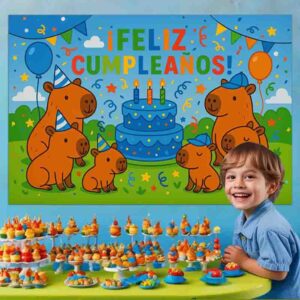 Capibara cumpleañero Backdrop decoración Mod.Capifiesta