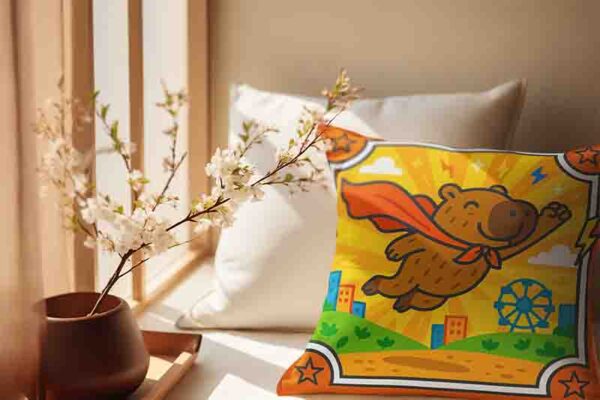 Cojín para niño decoración de capibara Mod.Capihéroe al Rescate - Image 2