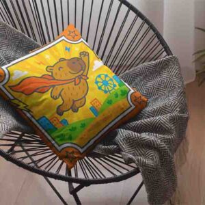 Cojín para niño decoración de capibara Mod.Capihéroe al Rescate