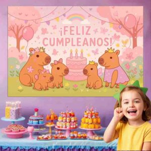 Capibara cumpleañero Backdrop fondo Mod.Capirosa