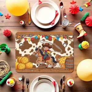 Manteles individuales vaqueras niñas decoracion Mod.Cowboyito