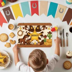 Manteles individuales fiesta vaqueras de niñas Estrella del Oeste