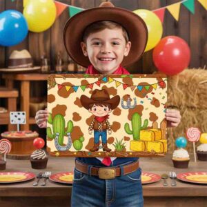 Mantel individual fiesta vaquera rosa Mod.MiniRanchero