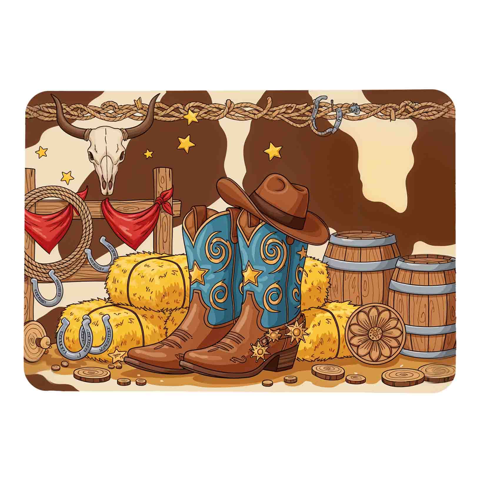 Manteles individuales para mesa niña vaquera Mod.Pasos Vaqueros - Imagen 3