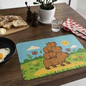 Mantelitos para mesa temática de capibara Mod.Pila de capibaras