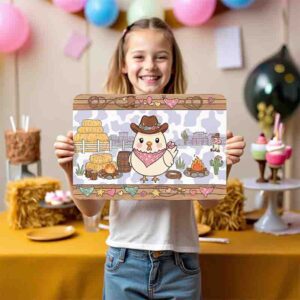 Manteletas fiesta con temática vaquera Mod.Pollita Rodeo