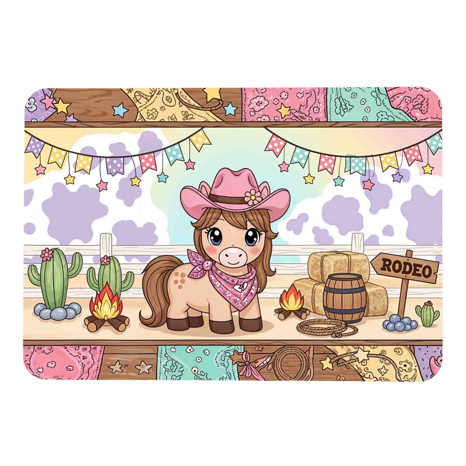 Mantel individual fiesta temática vaquera Mod.Pony Cute - Imagen 3