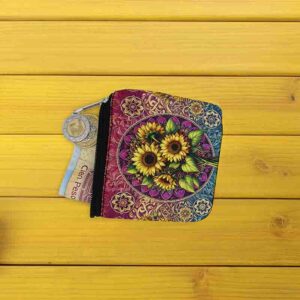 Monederos souvenirs para fiesta girasoles Mod.Sol Étnico