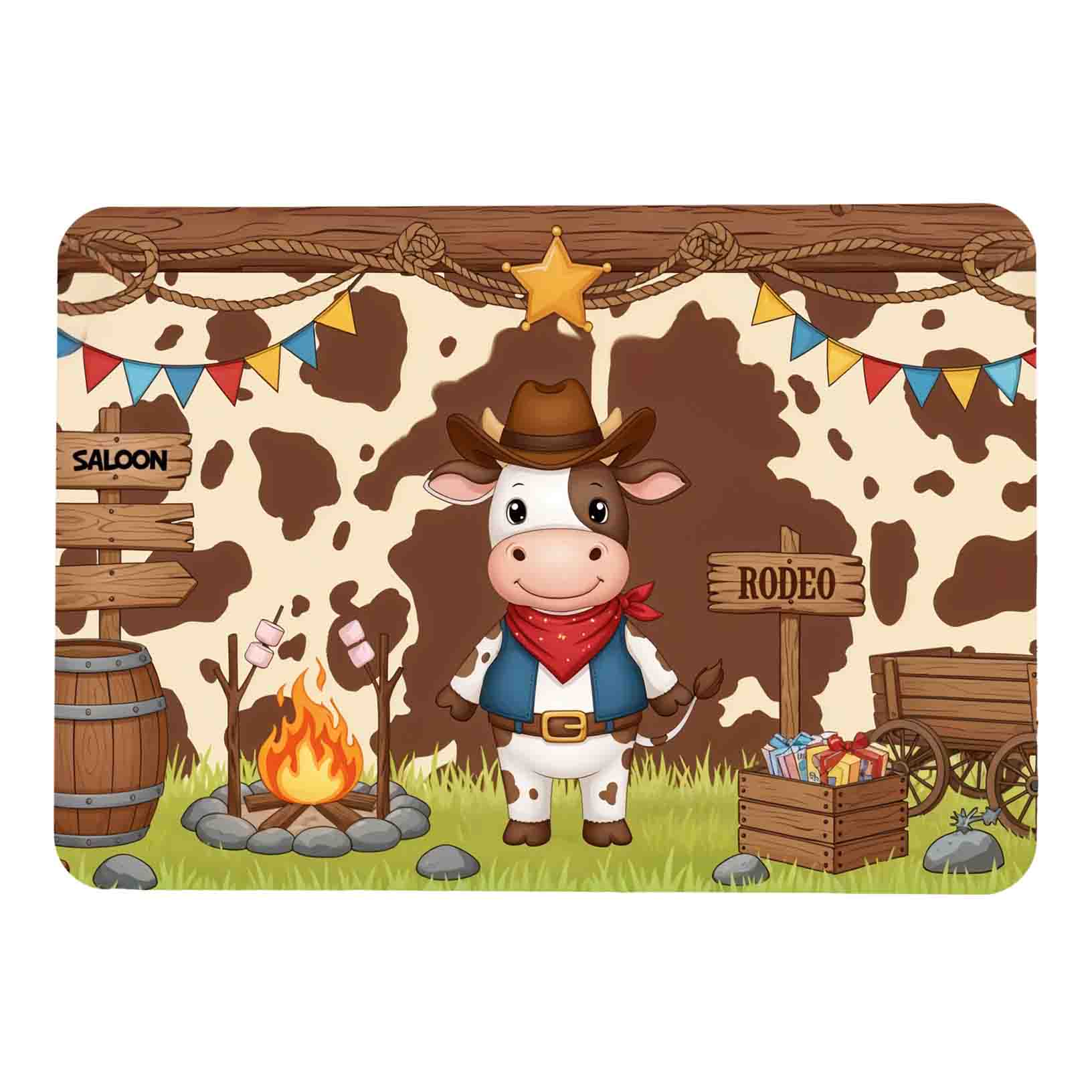 Manteles individuales para mesa niña vaquera Mod.Toro del Rodeo - Imagen 3
