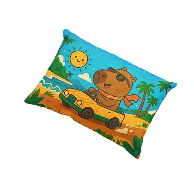 Almohada de capibara funda infantil Mod.Verano a Todo Motor - Imagen 2