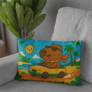 Almohada de capibara funda infantil Mod.Verano a Todo Motor