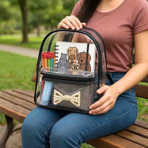 Bolso Transparente Tipo Backpack Unisex para Eventos Viajes - Image 5