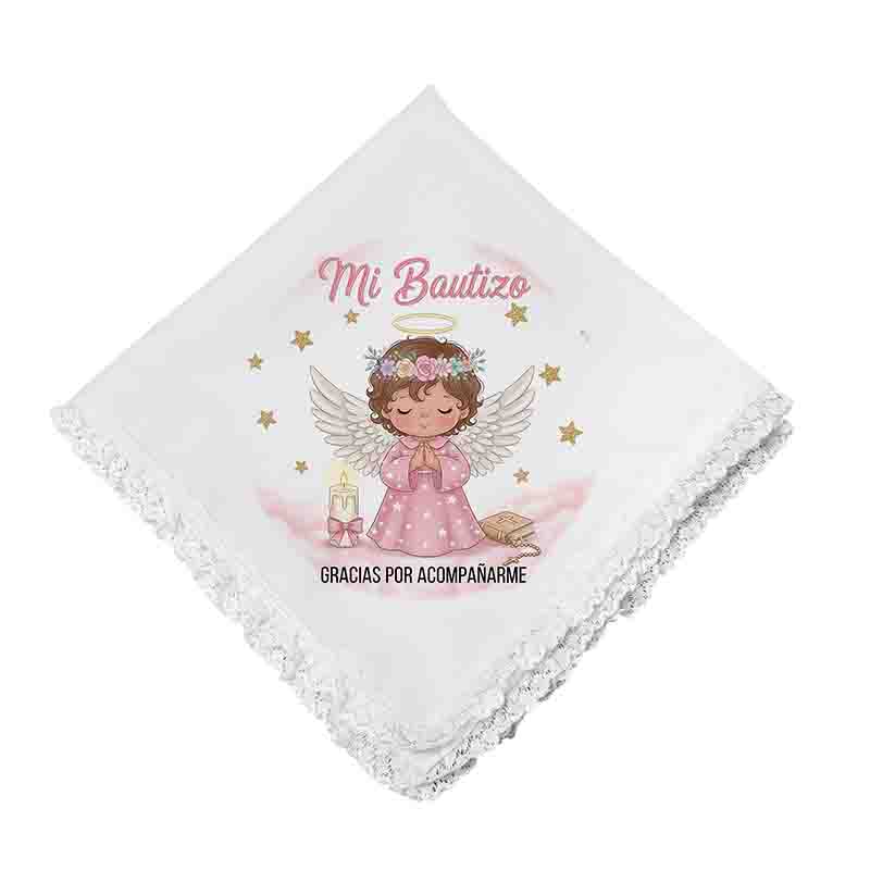 Servilletas Para Bautizo De Niña De Tela Con Encaje - Imagen 5