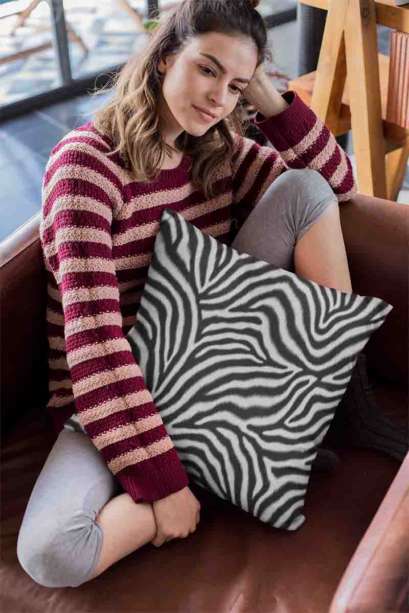 Fundas para cojines de sala animal print zebra Mod. 4 - Imagen 2
