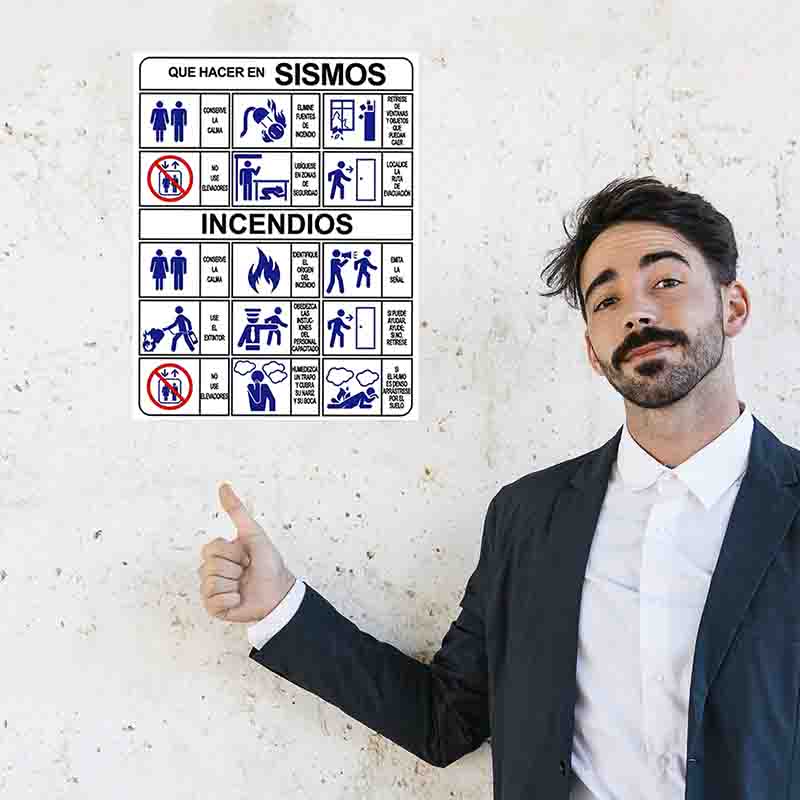 Que hacer en caso de sismos señalamiento autoadherible 30x40 - Imagen 4