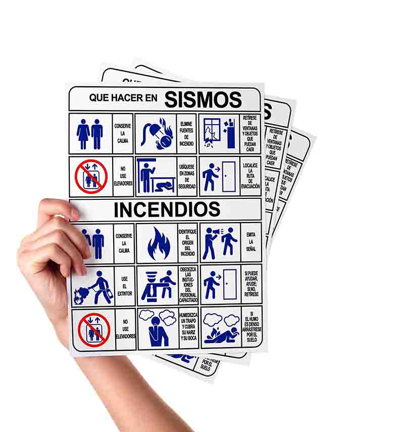 Que hacer en caso de sismos señalamiento autoadherible 30x40 - Imagen 3