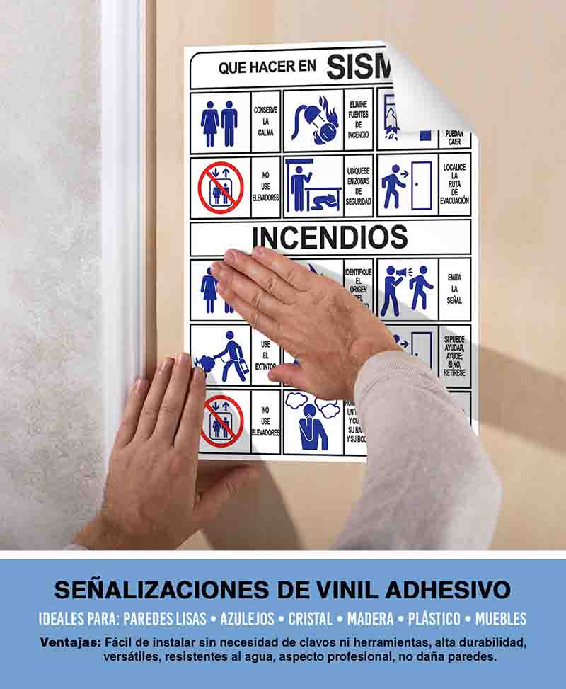 Que hacer en caso de sismos señalamiento autoadherible 30x40 - Imagen 2