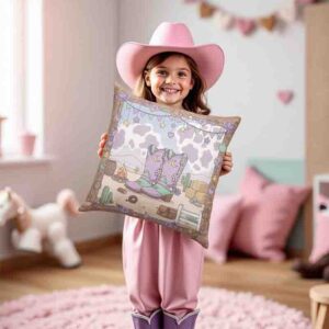 Cojín infantil decoración vaquera para recámara Mod. Botas Vaqueras