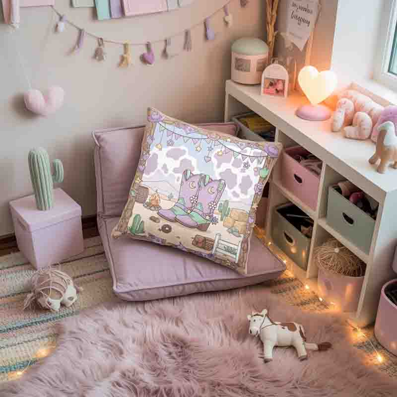 Cojín infantil decoración vaquera para recámara Mod. Botas Vaqueras - Imagen 2