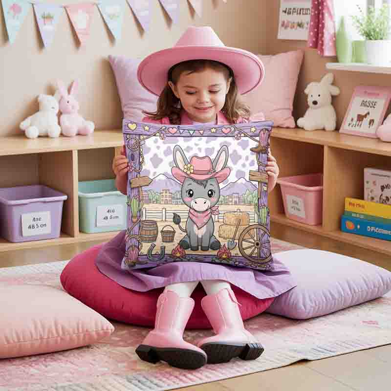 Cojines decorativos con temática vaquera Mod. Burrita Pink - Imagen 2
