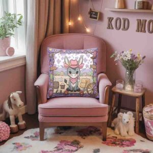 Cojines decorativos con temática vaquera Mod. Burrita Pink