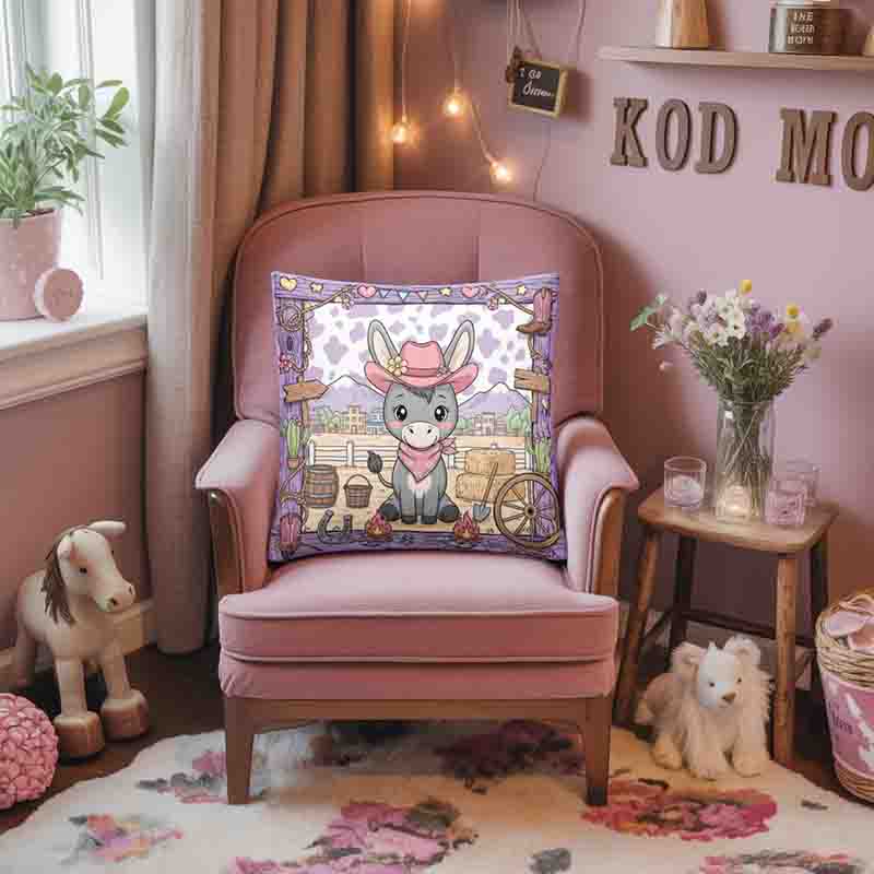 Cojines decorativos con temática vaquera Mod. Burrita Pink