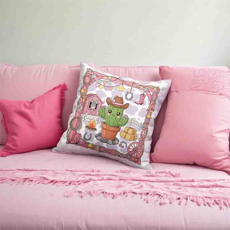Cojín decorativo infantil con adorno vaquero Mod. Cactus del Oeste - Imagen 2