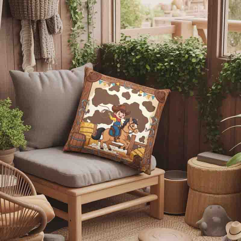 Cojines vaqueros para niños decoración divertida Mod. Cowboyito - Imagen 3