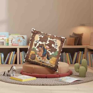 Cojín decorativo infantil con adorno vaquero Mod. Cowgirl Power