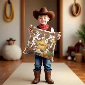 Cojines vaqueros decorativos para niños Mod. Estrella del oeste