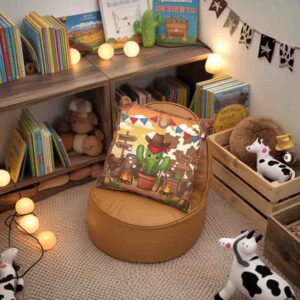 Cojines cama con diseño vaquero Mod. Nopal Sunset