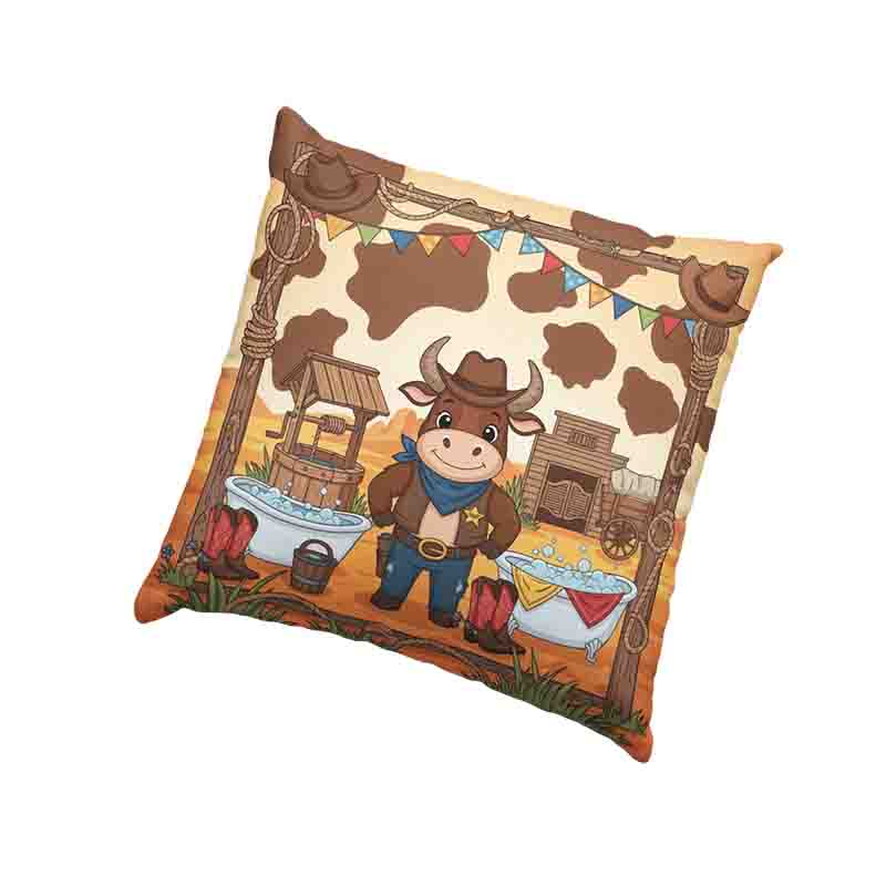 Cojín decorativo infantil con adorno vaquero Mod. Toro Sheriff - Imagen 3