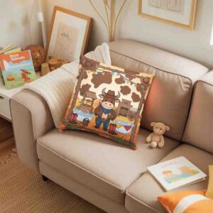 Cojín decorativo infantil con adorno vaquero Mod. Toro Sheriff
