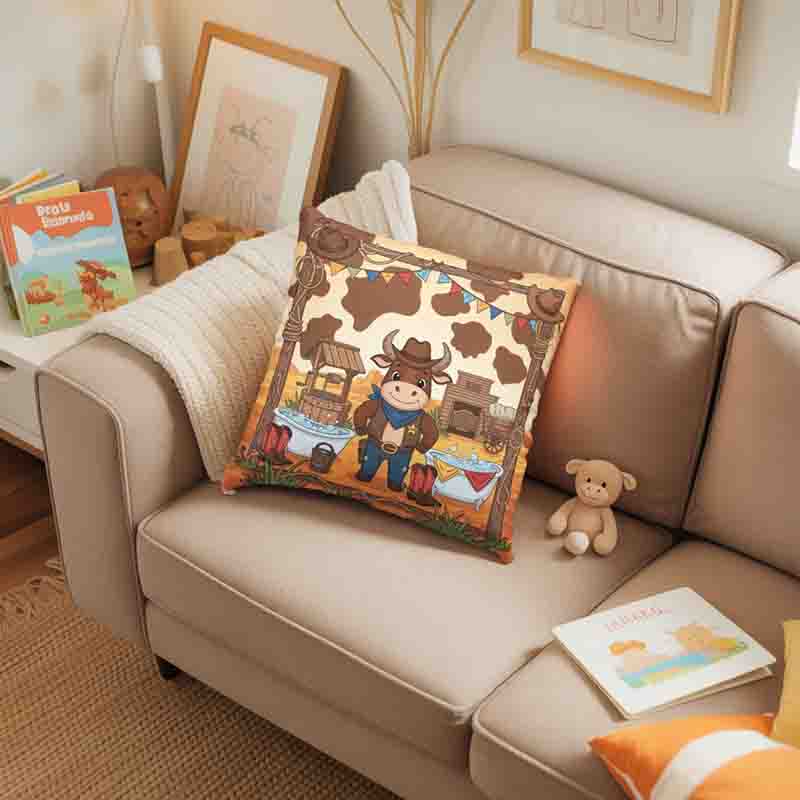 Cojín decorativo infantil con adorno vaquero Mod. Toro Sheriff