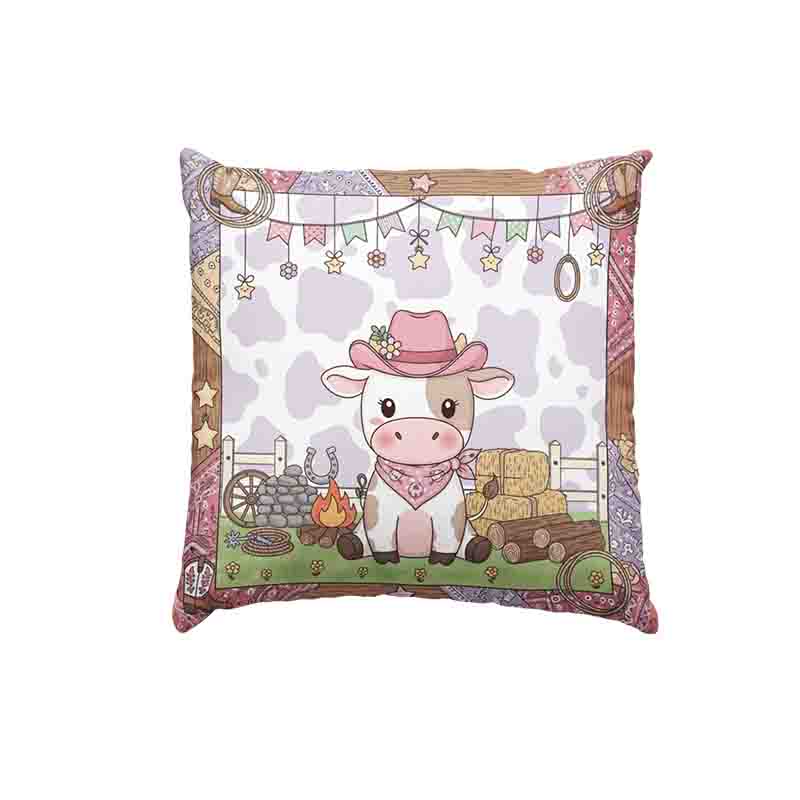 Cojines vaqueros para niños decoración divertida Mod. Vaquita rosa - Imagen 3