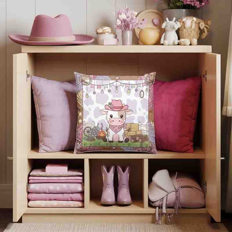 Cojines vaqueros para niños decoración divertida Mod. Vaquita rosa